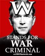 We're here as American citizens to say that this war crime regime must be shut down!