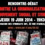 Affiche de la rencontre-débat organisée le 19 juin 2014 à la Maison des (...)